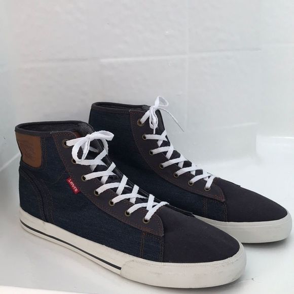 LEVI'S Size 13 Denim High Top Sneakers; Preloved